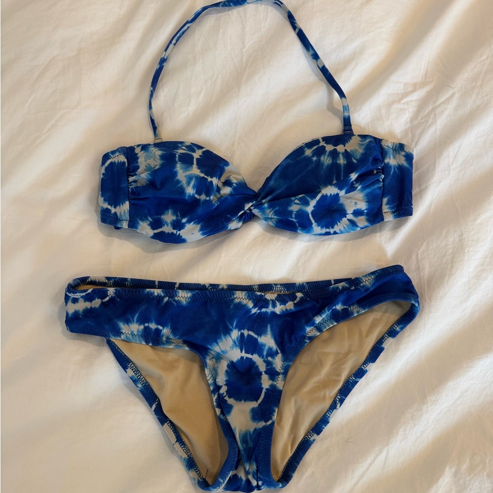 J. Crew Blue Tie-Dye Bikini